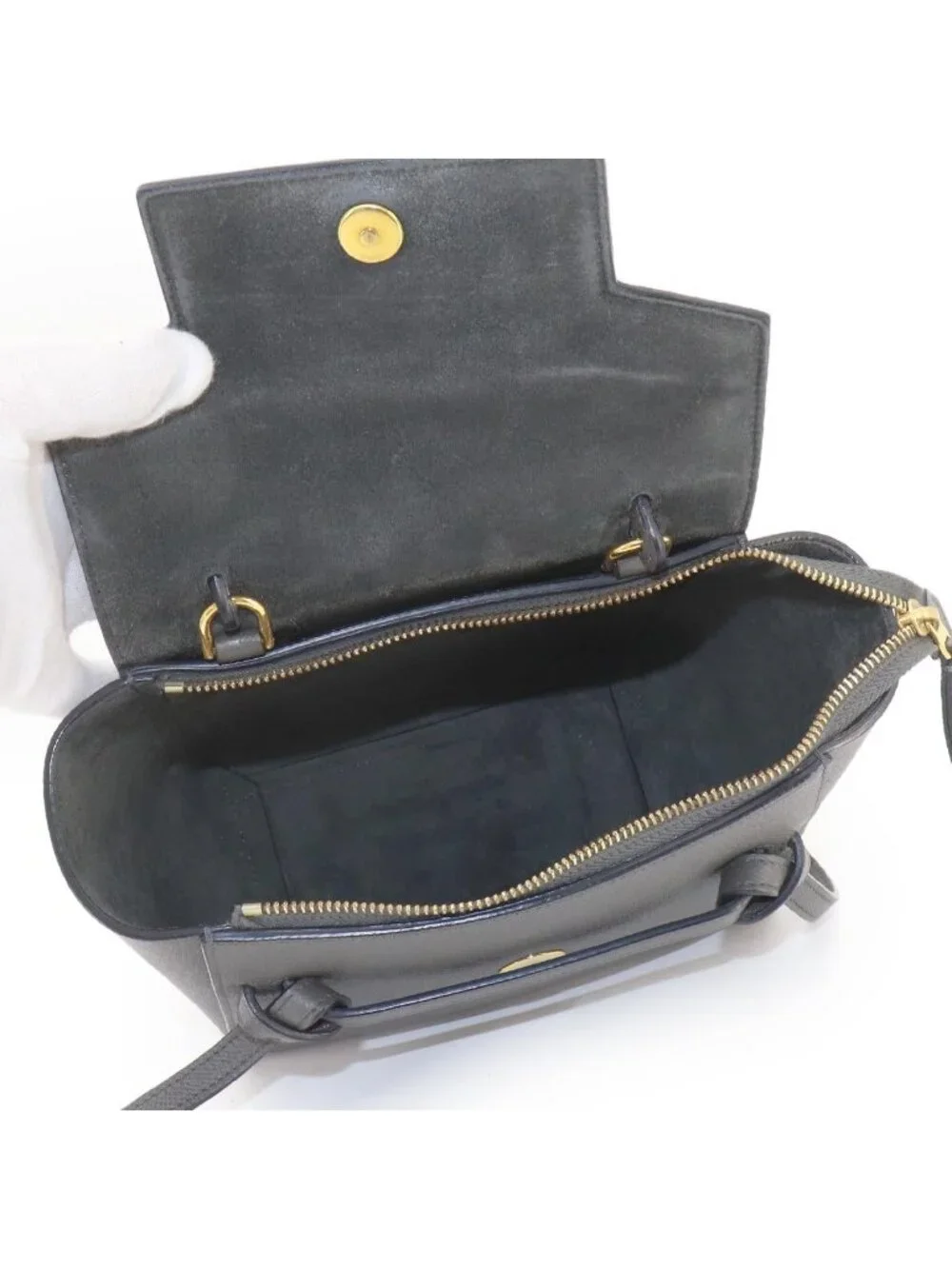 ★SOLD★ Celine Belt Bag Nano 2-Way Leather Gray - Picture 7 of 10